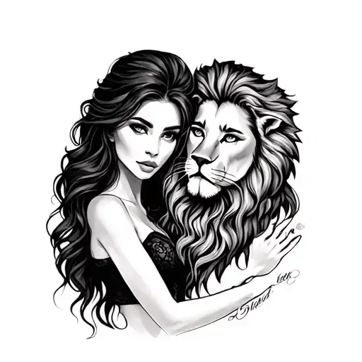 Leo And Woman Posing