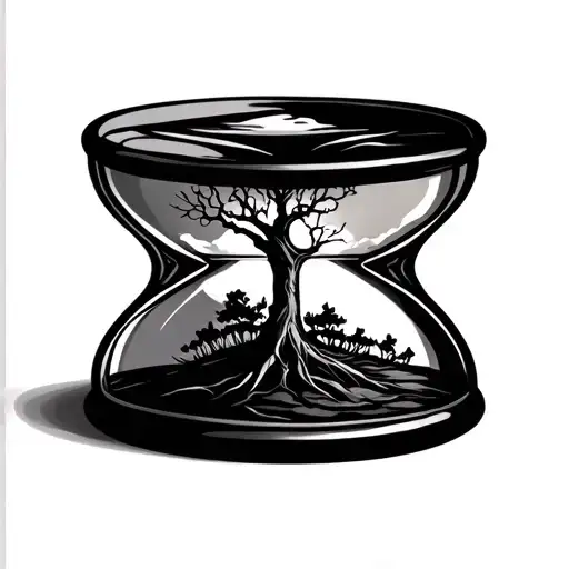 Minimalist Hourglass With Tree Inside