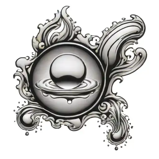 Enzo Circle With Water Droplet Ripples Reflection