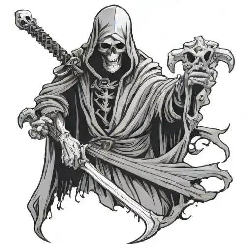 Grim Reaper Guarding Souls Character Holding