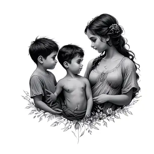 The Journey Of Mother And Two Boys