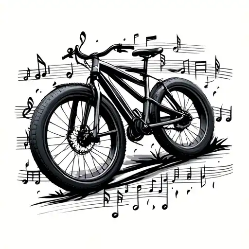 Mountain Bike With Music Note Made