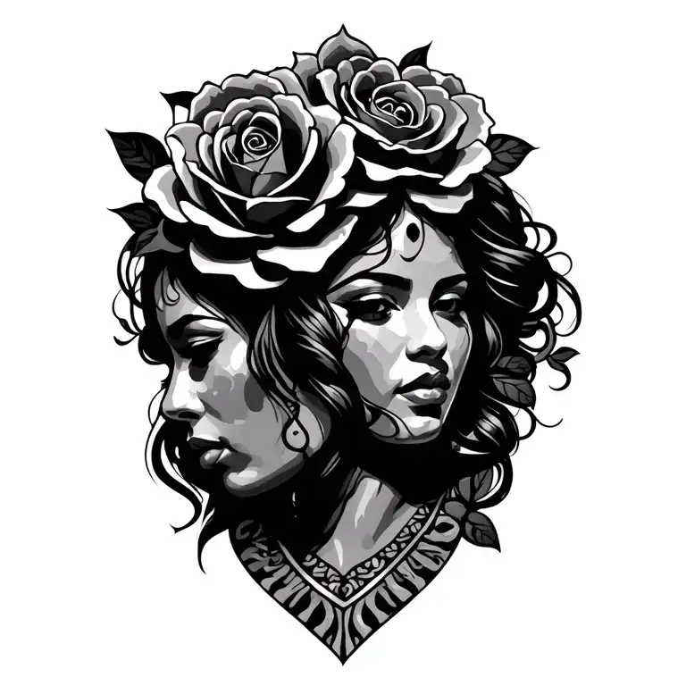 Samoan Tattoo With Roses Female