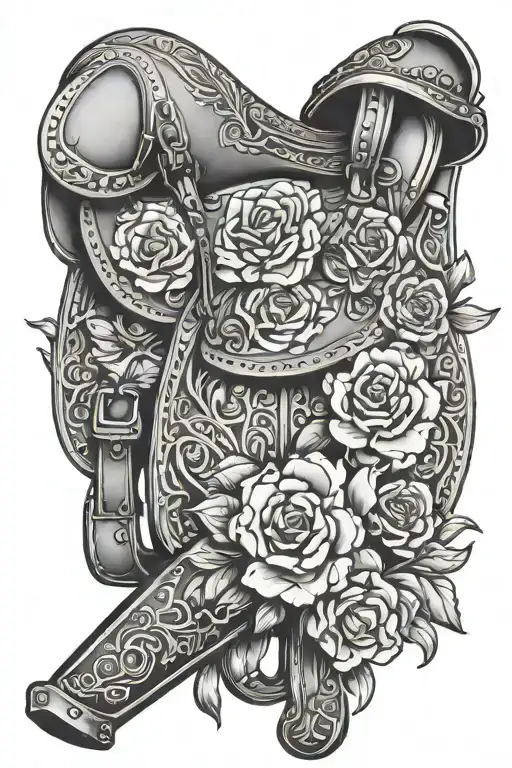 Western Saddle With Flowers Wrapping