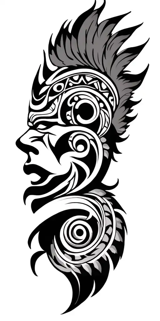 Maori Style Tattoo Men
