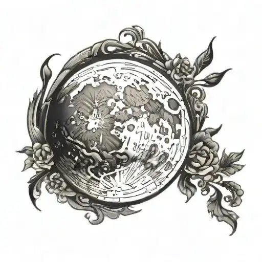 Moon Tattoo Design Back