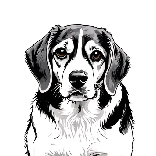 Line Art Beagle Dog