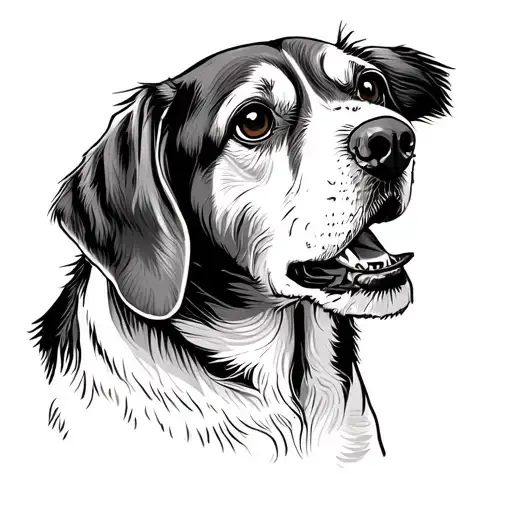 Line Art Beagle Dog