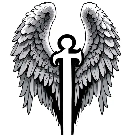 Angel Wings With Letter