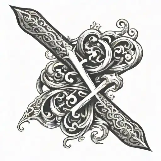 Yahweh El Shaddai In Hebrew With Horizontal Cross In Background