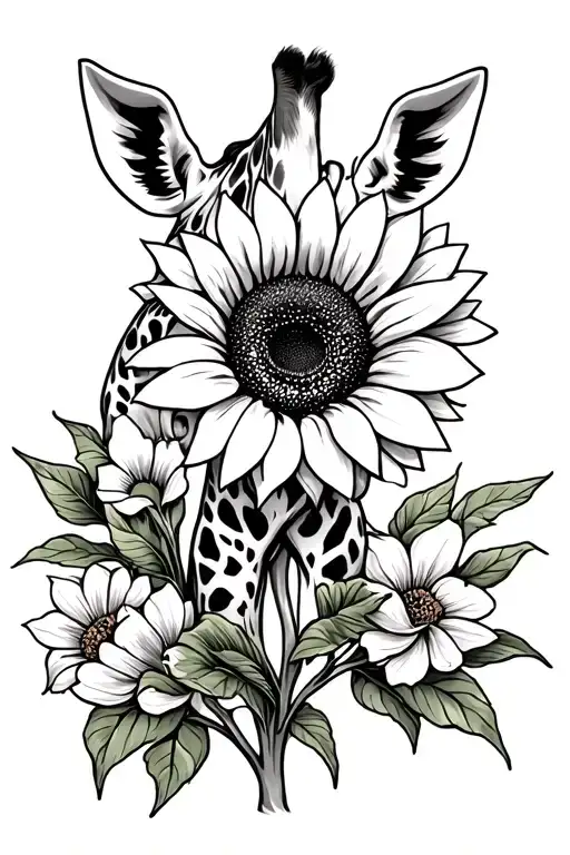 Giraffe Sunflower