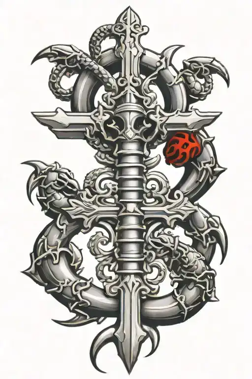 Chrome Hearts Cross With A Red Scorpion