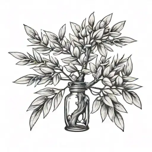 Olive Tree Growing In A Bottle