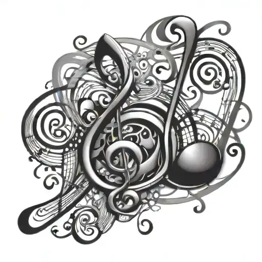 Music Notes Intertwined Infinity Symbols Incorporated Into The Design With The Word Eddie Hidden