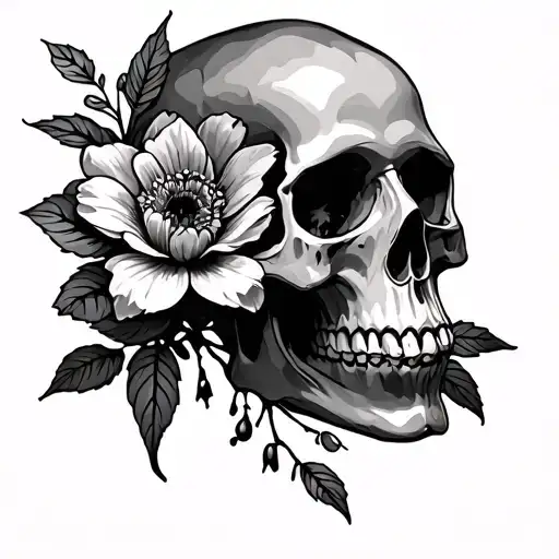 Flower And Skull