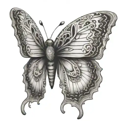 Camel Bunt 3D Butterfly Sitting