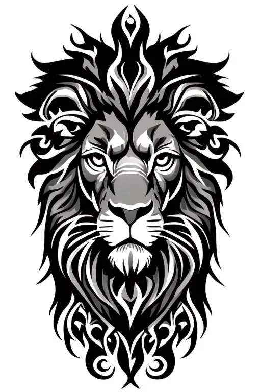 Dutch Lion In Maori Tribal Tattoo Design
