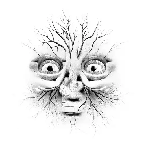 Tree Face Abstract Brain