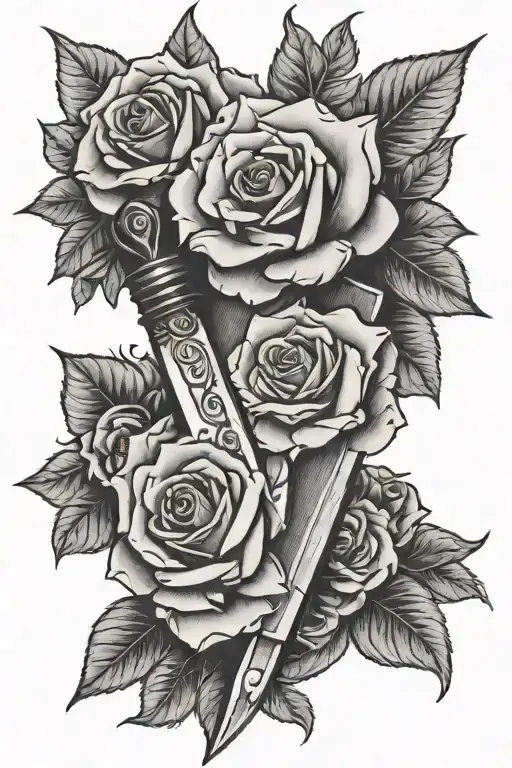 Book Roses Knife