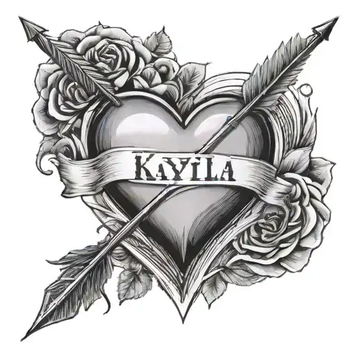 Heart With Name Kayla And Arrow