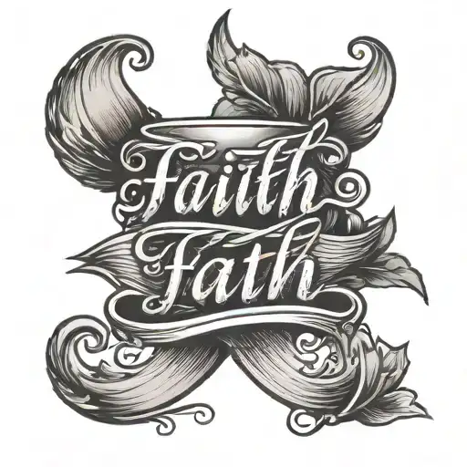 A Candle With Word Faith On The Side In Cursive