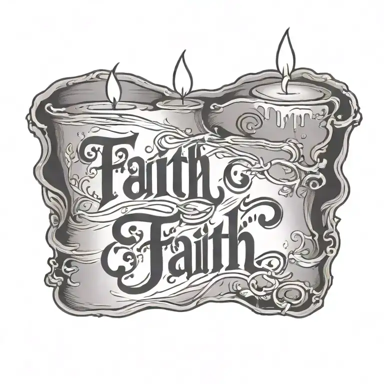 A Candle With Word Faith Engraved