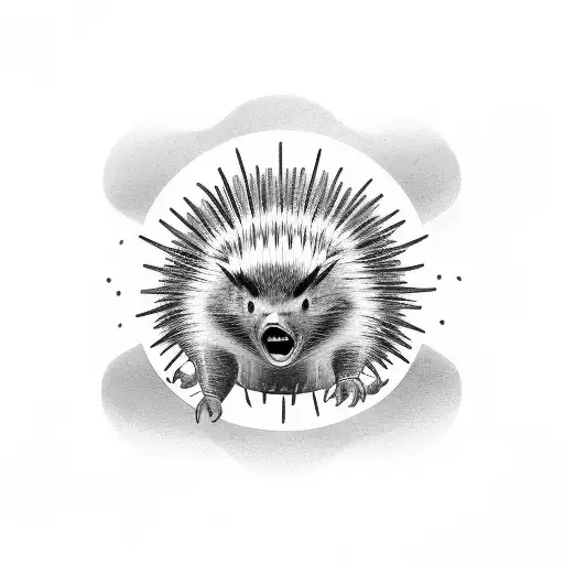 Porcupine Angry Circle Ouroboros