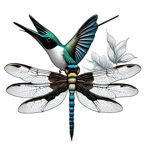 Hummingbird And Dragonfly