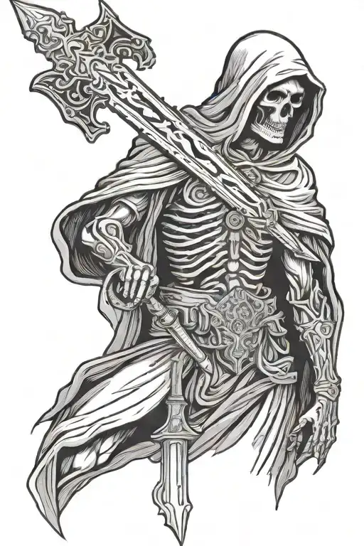 The Holy Death Holding A Sword