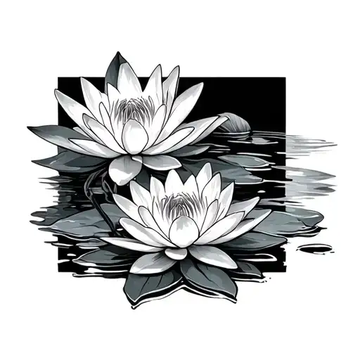 Water Lilies In A Rectangle Shape