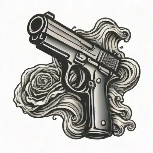 Gun Female Dripping Blood