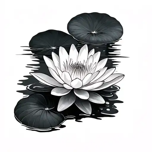 Water Lilies In A Long Rectangle Shape