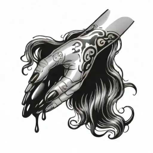 Female Hold Dildo Dripping Blood