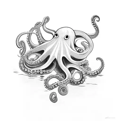An Octopus Holding A Boat With Its Tentacles