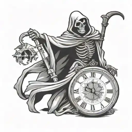Grim Reaper With Clock