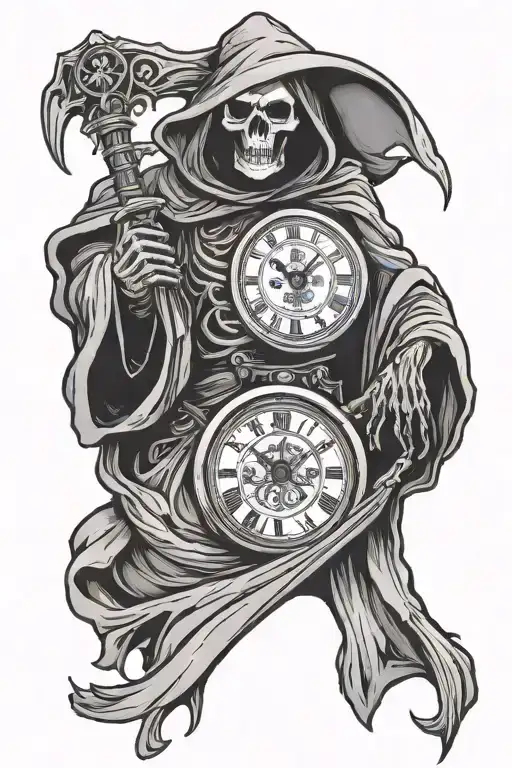 Grim Reaper With Clock