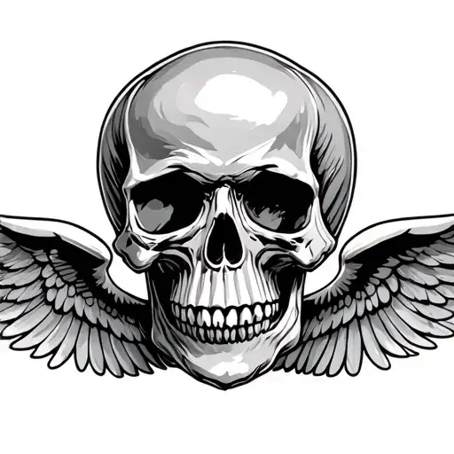 Skull With Wing Spread