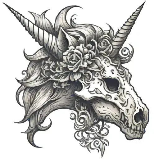 Unicorn Skull
