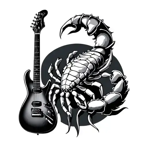 Sleeve Scorpio Zodiac With A Guitar