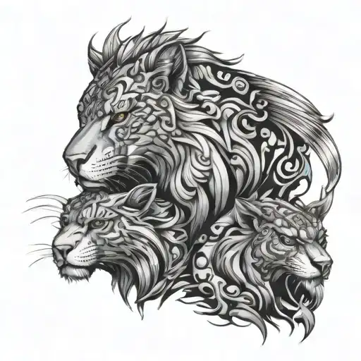 Leo And Panther And Eagle And Warrior