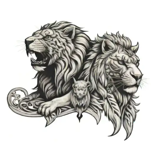 Leo And Panther And Eagle And Warrior