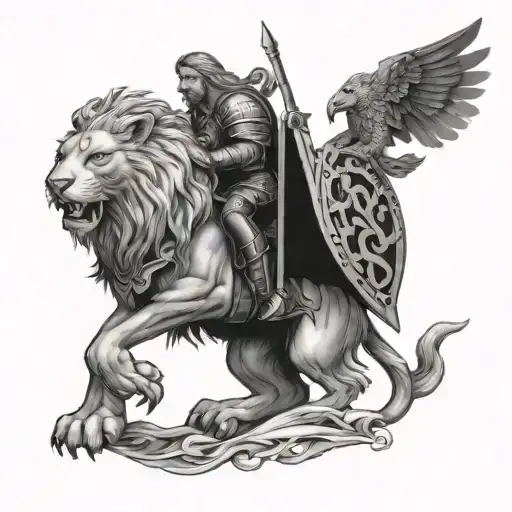 Leo And Panther And Eagle And Warrior Knight