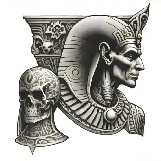 Pharoah With Skull