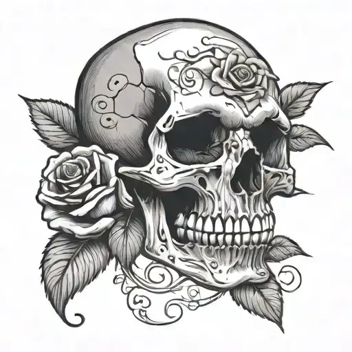 Skull With Rose Coming Out It's Mouth