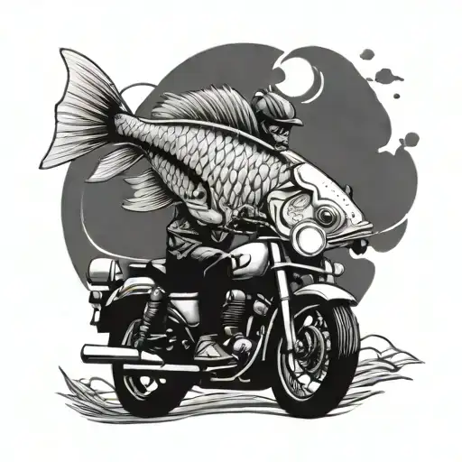 Pisies Fish Riding Motorcycles