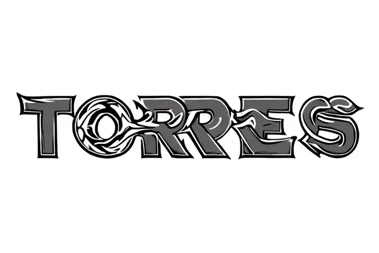 Torres Crew Wording In A Tribal Design