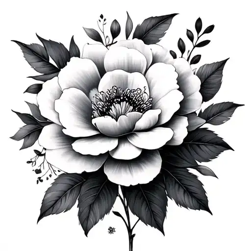 Black And Grey Floral Design