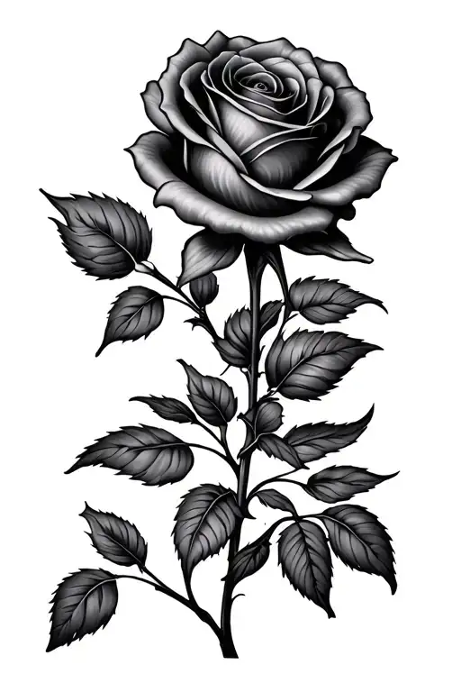 Black And Grey Floral Design Roses