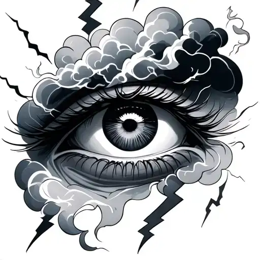 Eye Cloud And Lightning