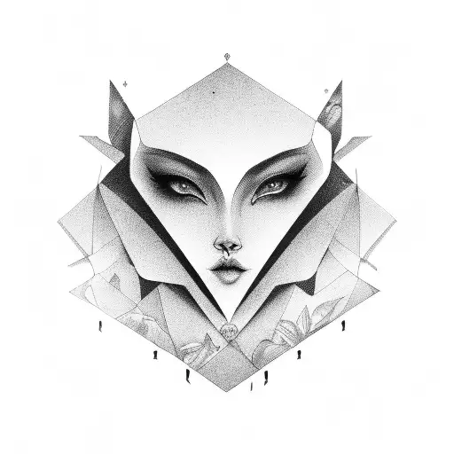 A Feminist Symbol Incorporating Elements Of Night And Sensuality